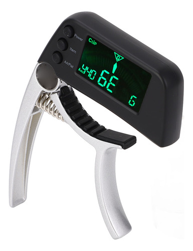 Afinador De Cejilla Para Guitarra, 2 En 1, Pantalla Lcd, Sin