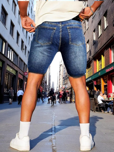 Bermuda Mezclilla Stretch Hombre Jeans Premium