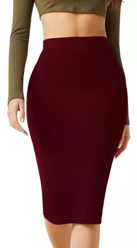 Falda Color Vino Mujer Tubo | MercadoLibre 📦