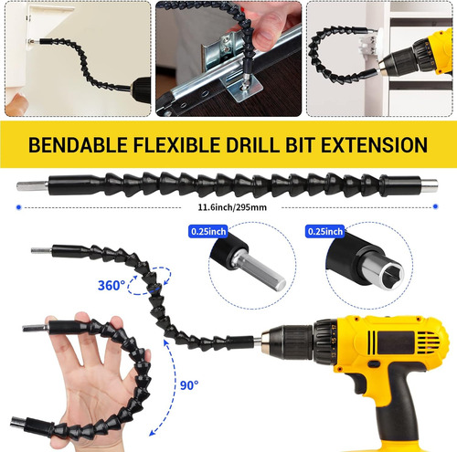 Juego De Brocas De Extensión Flexibles De 24 Piezas, V...