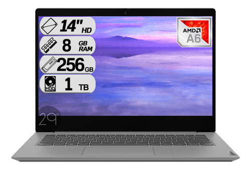 Portátil Lenovo Dual Core Hdd 1tb + Ssd 256gb Ram 8gb Modern