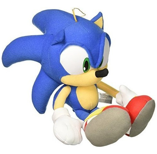 Peluche Con Relleno De Felpa Sonic Color Azul Tamaño Grande