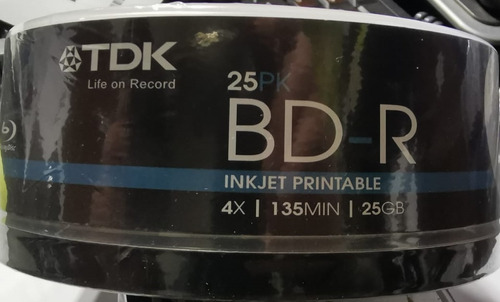 Tdk Disco Blu Ray 25gb Cake 25 Unidades Imprimible 61971