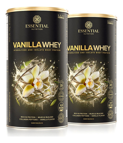 Kit 2unid Vanilla Whey (750g) - Essential Nutrition