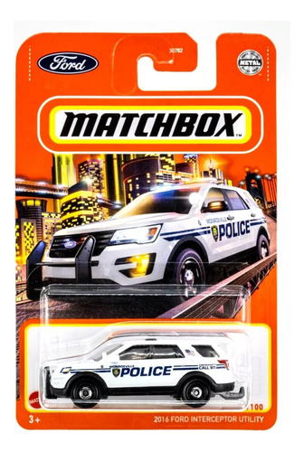 Matchbox 2016 Ford Interceptor Utility Police Metalico 