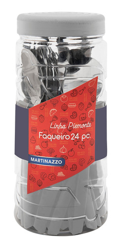 Cubiertos X24 Acero Inox En Pote Plástico Blanco, Martinazzo