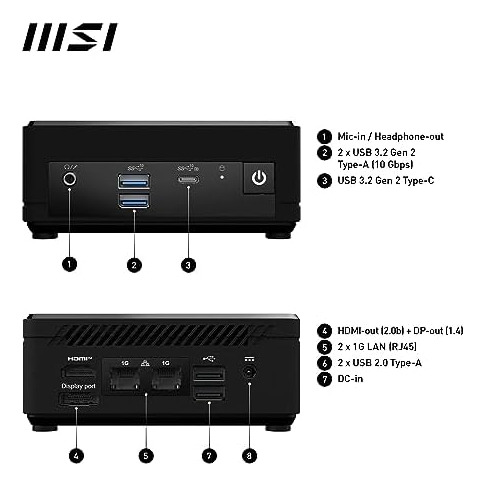 Msi Cubi N Adl Mini Pc: Intel Pentium N200, Wi-fi, Thunderbo