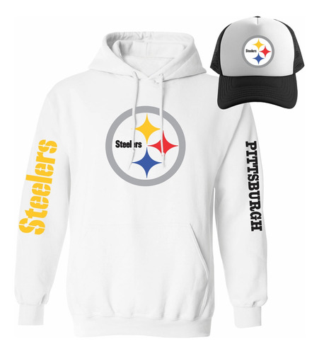 Kit Sudadera + Gorra Sublimada Mod Nfl Pittsburgh Steelers