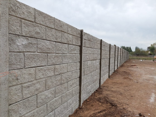 Muro Cerco Perimetral De Hormigón Premoldeado-bloque Rústico
