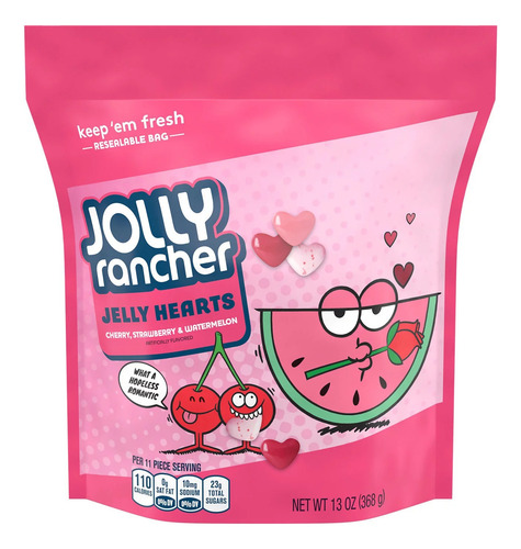 Gomitas Jelly Hearts Cereza Fresa Sandía Jolly Rancher 368g
