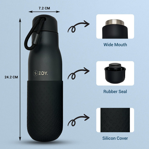 Botella De Agua Con Funda De Silicona Y Tapa A Prueba De Fug