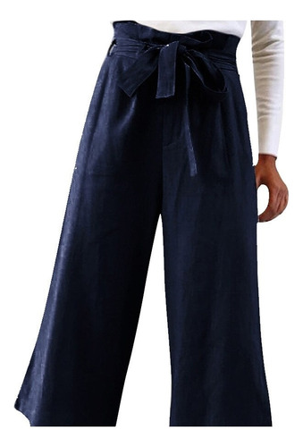 Pantalon Tipo Palazzo Semi Formal Para Mujer Con Lienzo  