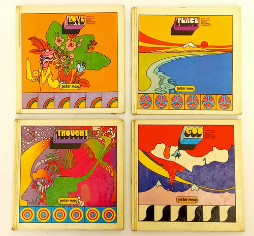 Peter Max, S. Sivananda: Love, God, Thought, Peace -4 Libros (Usado)
