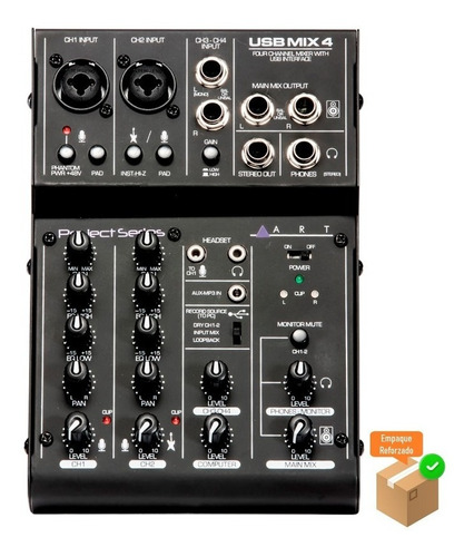 A.r.t. Usb Mix4 Mezcladora 4 Canales Interface Usb