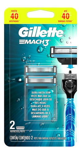 4 Cartucho Refil  Base Mach3  2un Gillette Mach3