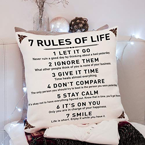 Fundas De Almohada Citas Inspiradoras Rústicas, 7 Regl...