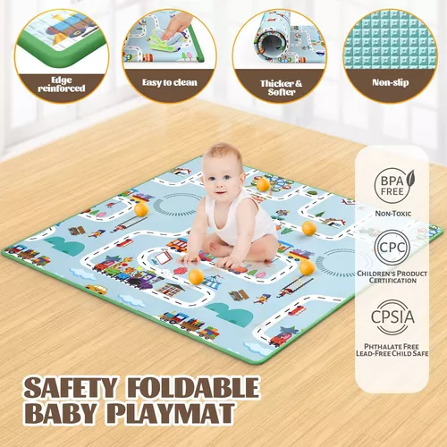 Alfombra de juego para bebé para corralito de 50 x 50 pulgadas, tapete de  juegos para bebés y niños pequeños, tapete de bebé para suelo grande y