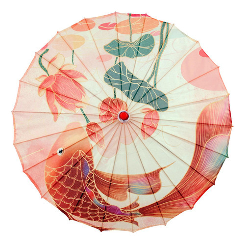 Paraguas satinado de bambú, paraguas de papel engrasado
