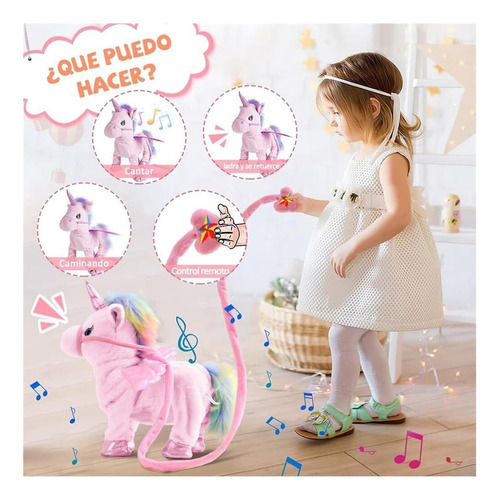 Peluche De Unicornio Eléctrico Que Canta Camina Para Niños