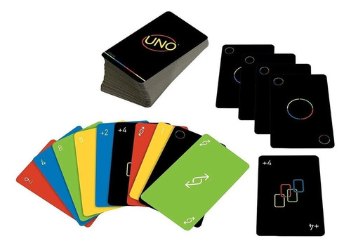 Uno Minimalista Juego De Cartas Negro Gyh69 Mattel