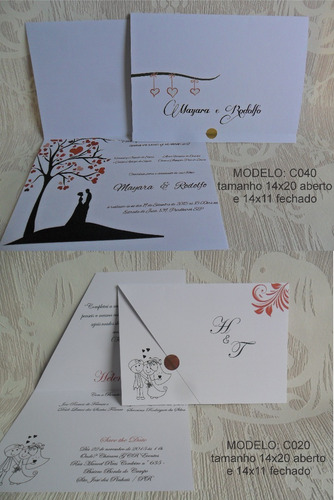 Imagem 4 de 10 de Lindo Convite De Casamento Barato (50un)