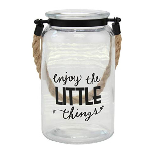 Enjoy The Little Things - Farol De Vela De Cristal Deco...