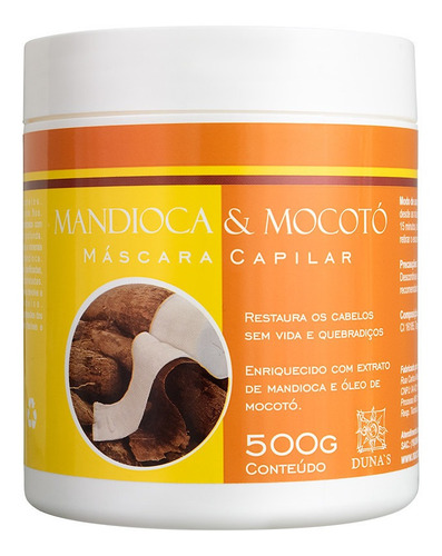 Imagem 1 de 5 de Máscara Capilar Mandioca E Mocotó Hidratação Cabelos 500g