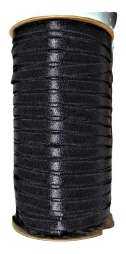 Bretel Elastico Colivie 10mm Negro Brillante Largo 100 Mts