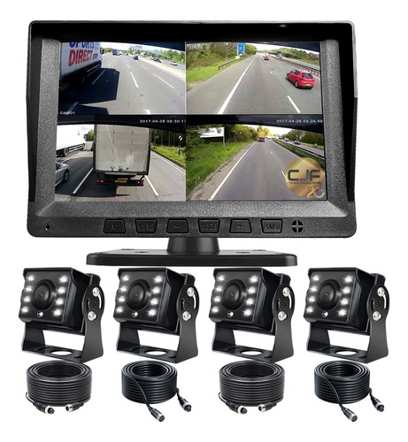 4 Camaras + Pantalla Camion Estacionamiento Dvr Guardtex Cjf