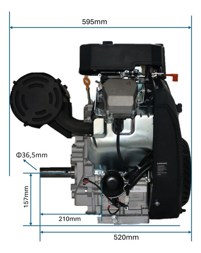 Motor Estacionario Doms 1000cc, 35hp, V-twin.