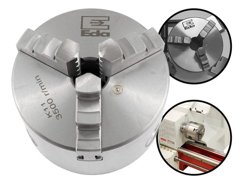 Placa Universal Ferro P/ Torno Fixação Com 3 Castanhas 130mm