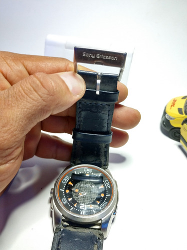 Reloj Sony Ericsson Original Leer Descripción Negro Piel Azul Plateado (Usado)