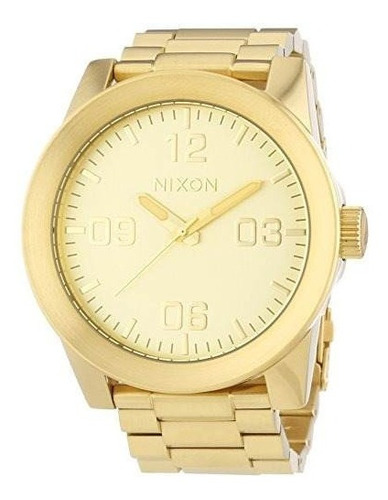 Reloj Nixon Gold Dial De Cuarzo De Acero Inoxidable Para Hom