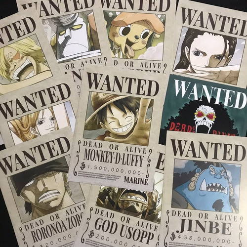 Imagen 1 de 6 de Cartel Wanted Muguiwara X 9 One Piece Se Busca - Animeras