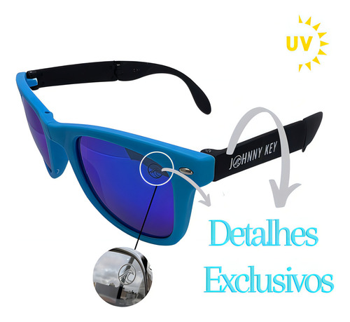 Gafas de Sol Johnny Key Color Azul Con Protección UV