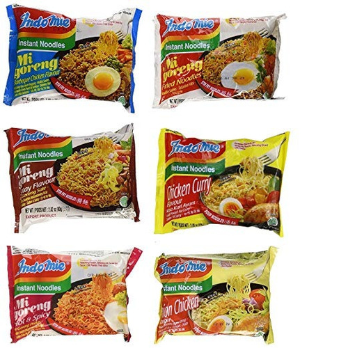 Indomie Variety Pack - 1 Caso (30 Bolsas) - Barbacoa, Satay,