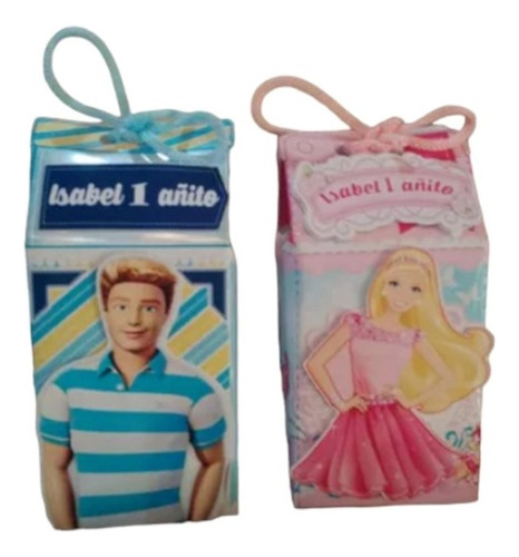 10 Cajitas Milk Box De Barbie Y Ken