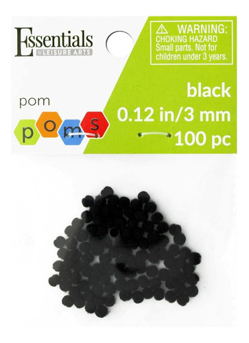 - Pompones Negros - 3 Mm - 100 Pompones Manualidades - ...