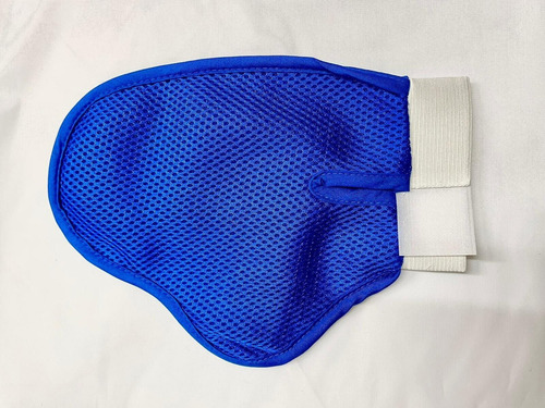 Guante Cepillo Para Peinar Y Masajear Perro Y Gatos Color Azul