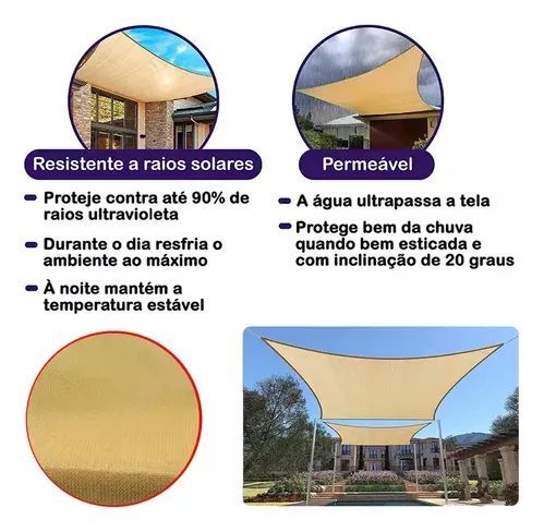 Malla Sombra Para Jardin Lone Toldo, 3 X 4 M, 90% Uv Block