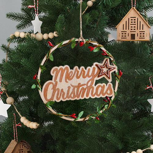 Letrero Navideño Con Letras Para Colgar En Forma De Árbol, C