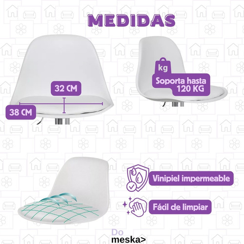 2 Sillas Para Cocina Barra Bancos Altura Ajustable Hogarden