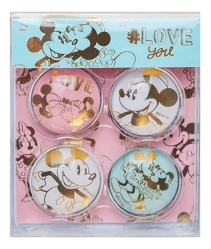 Pack 4 Imanes Minnie Y Mickey - Mooving At Work Tonos Pastel