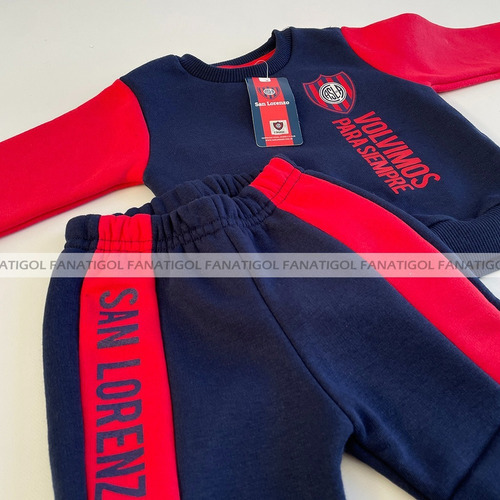 Imagen 2 de 7 de Conjunto De Bebé San Lorenzo Oficial Buzo Y Pantalón