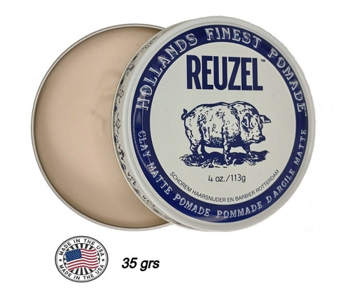 Pomada Clay Matte Reuzel 35grs Cera Capilar Barberia Barbero