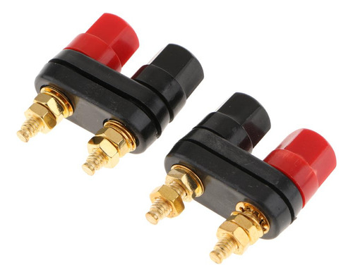 2pcs Terminal Poste Amplificador De Potencia Doble Conector