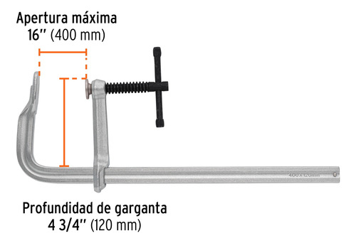 Prensa De Acero Rapida Tipo F 16'' Uso Rudo Truper 103162