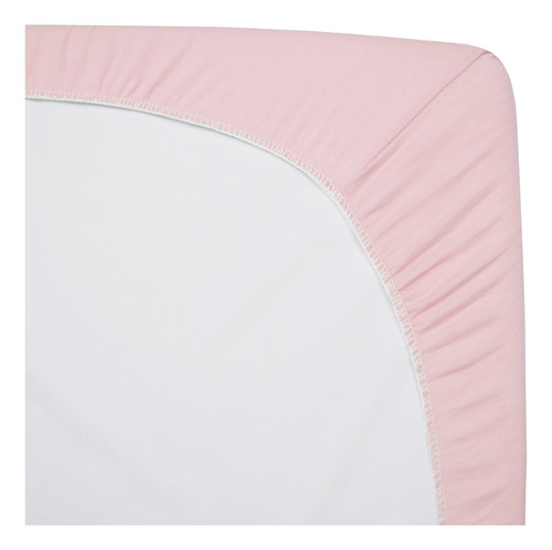 Sábana Bajera Ajustable Rosa Bebé 100% Algodón Para Cuna