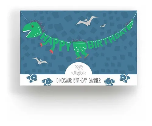 Estandarte De Feliz Cumpleaños De Dinosaurio T-rex - 6 Pies