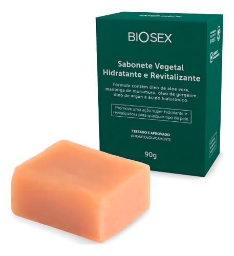 Sabonete Em Barra Vegetal Hidratante Biosex Óleo De Argan